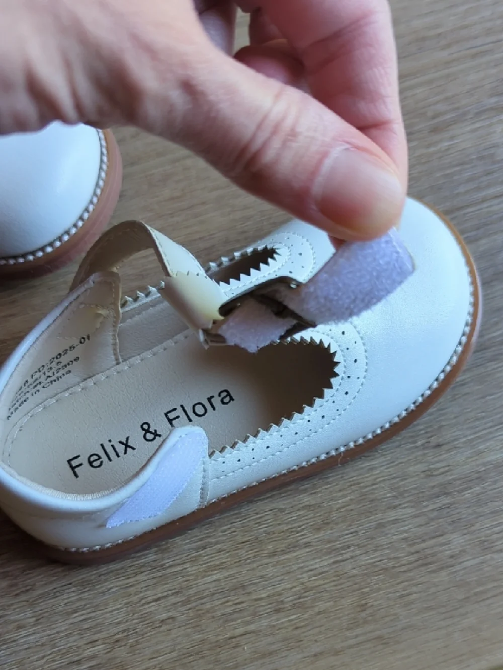 Fern+Flora White T-Strap Kids Dress Shoes